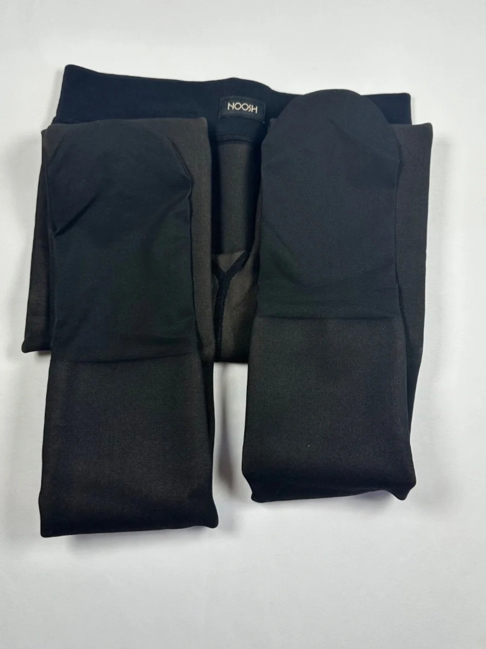 NOOSH Sheer Illusion Fleece Lined Tights Toast Size L/XL Shade:Fair/Black Opaque